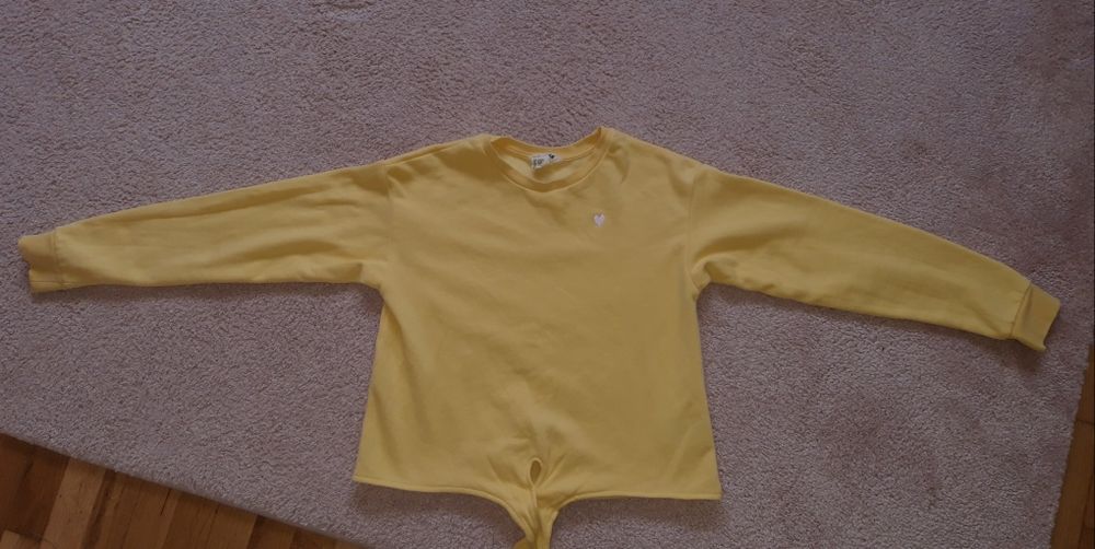 Детска жълта къса блуза
