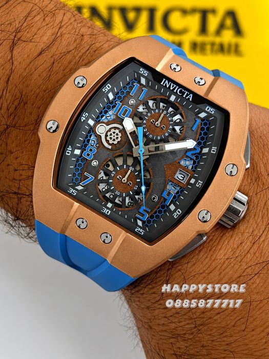 INVICTA Racing Strada Rose Gold Blue 47 mm, Инвикта нов мъжки часовник