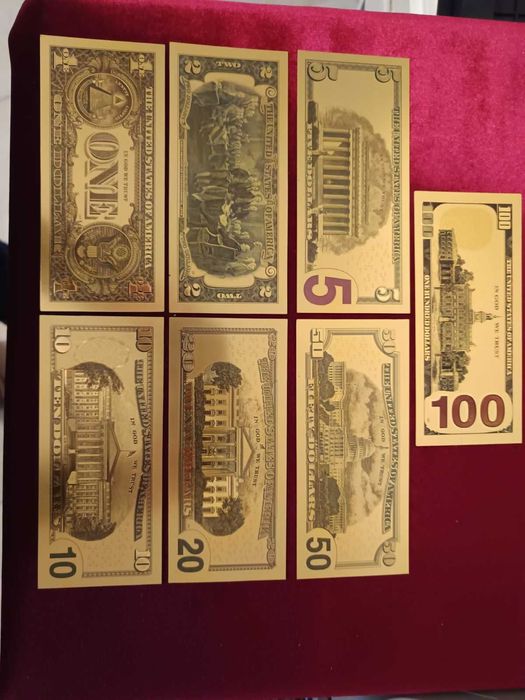 Лот златни банкноти - Долар (САЩ)/ 7 бр