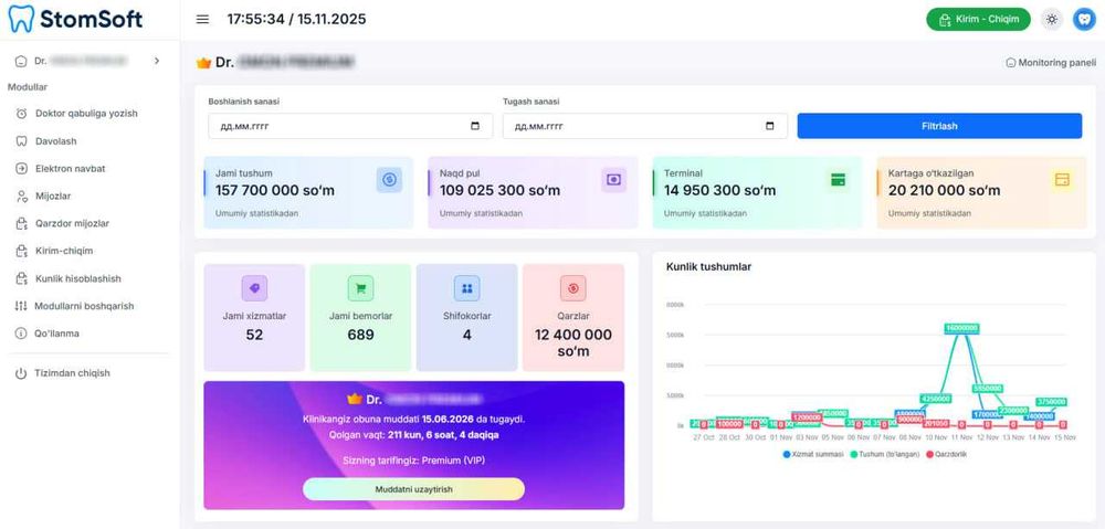 StomSoft – Stomatologiya uchun zamonaviy onlayn tizim