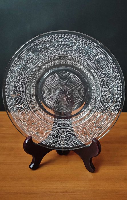 Малайзийски тортен сервиз от пресовано стъкло