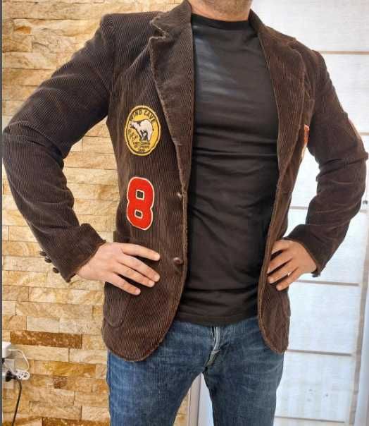 Мъжко сако REPLAY, кафяво памучно, размер L