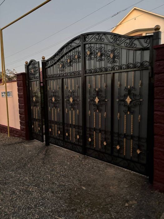 Покраска ворота и еврозабор