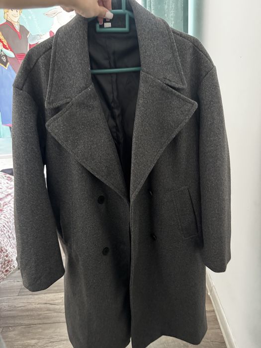 Пальто серая м размер