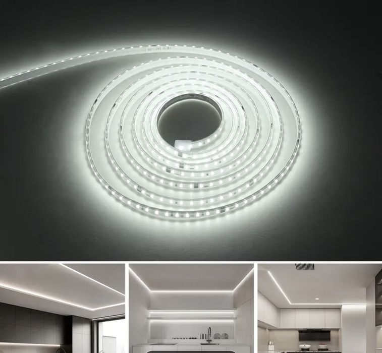 5m Banda cu led alimentata direct la 220v alb rece neutru alb cald