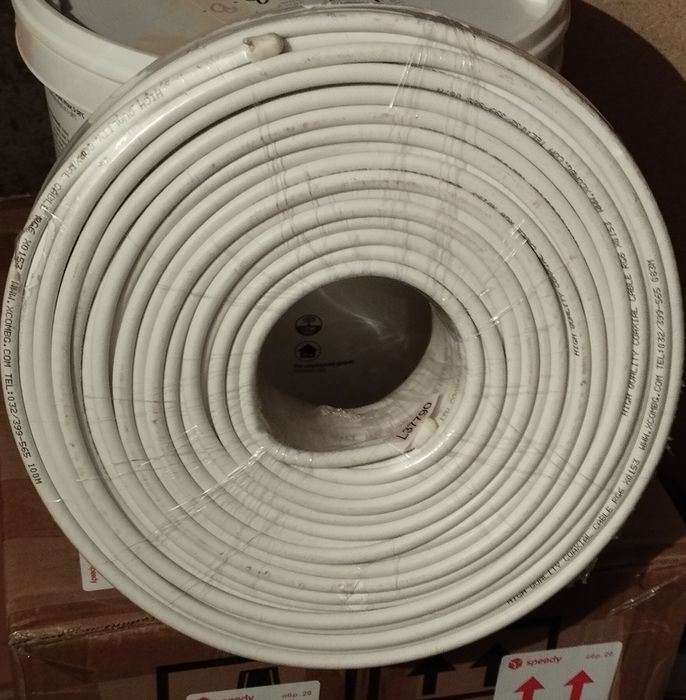 Нов коаксиален кабел, 1 брой 100м.