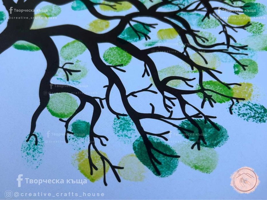 Сватбено дърво от отпечатъци / Табло Добре дошли / Дърво с отпечатъци