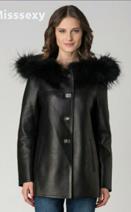 ПРОМО GIORGIO PARIS cuirs et fourrures, Черно кожено дамско яке нов