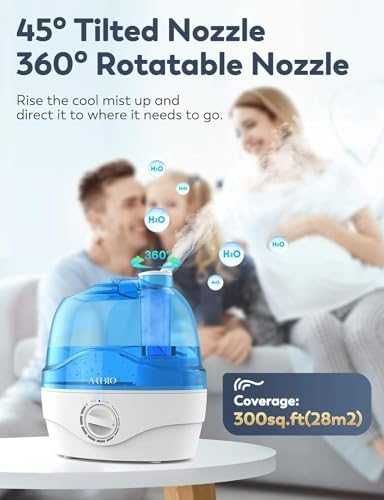 Овлажнител 2.2L тих 28dB за бебешка стая