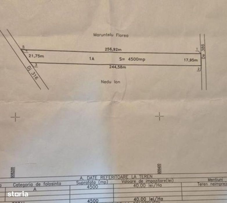 Teren Intravilan Branesti 4500mp Acces Asfalt si A2-deschidere 22ml
