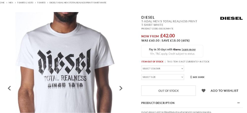 Tricou DIESEL original sigilat model aniversar marime S