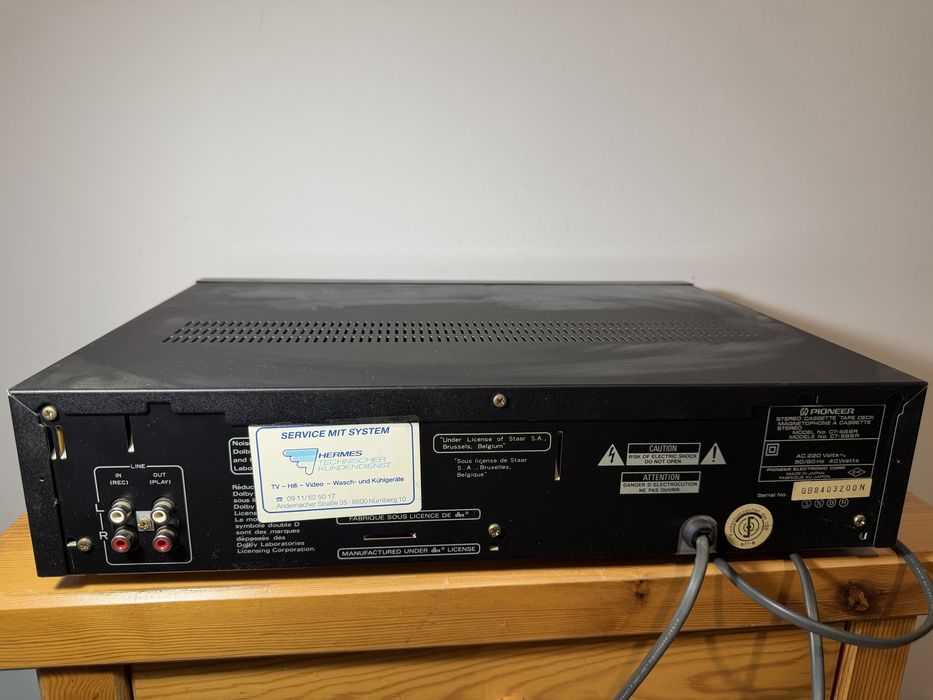 Deck casetofon Pioneer CT-S88R Auto Reverse DBX Made in Japan '84