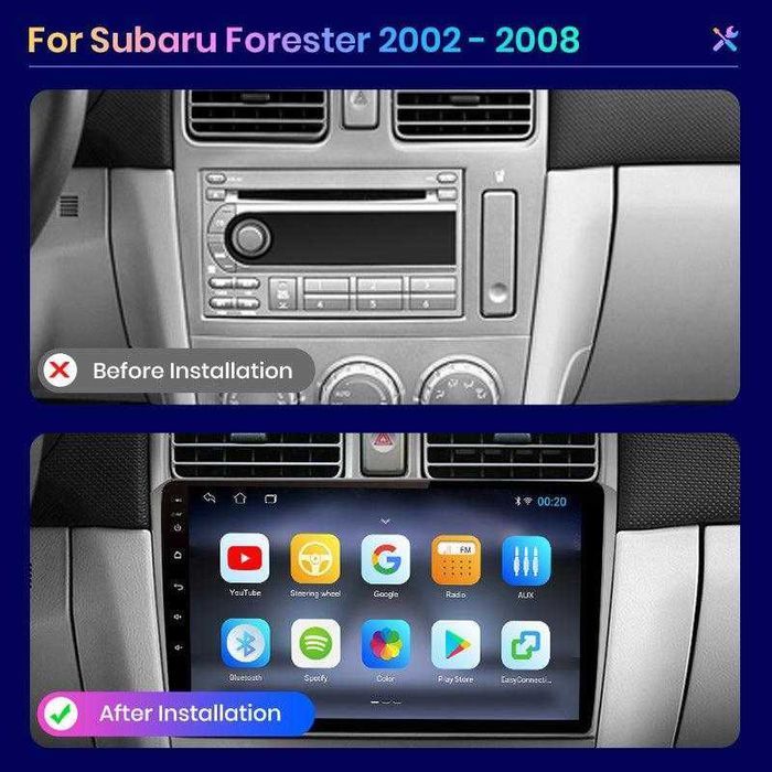 Subaru Forester 2002-2008 Мултимедия Навигация Android