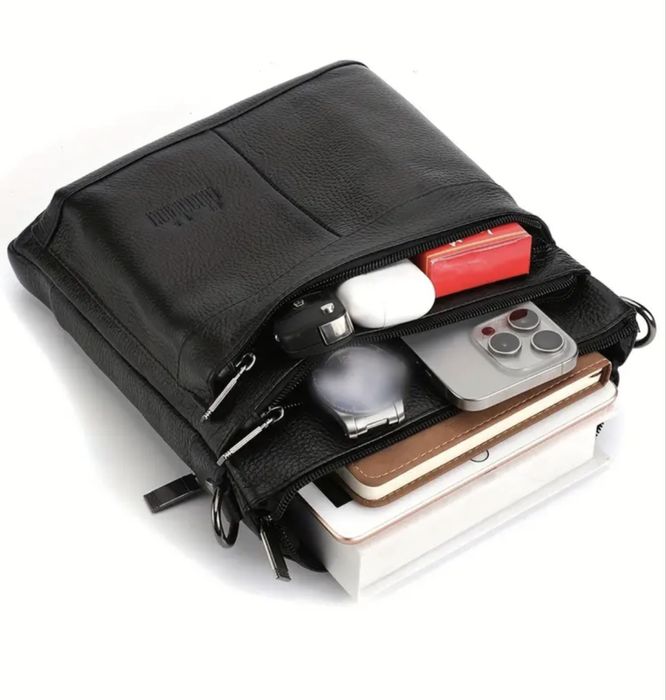 Мъжка творческа чанта (торба) за през рамо /Естест. кожа -20% Промоция