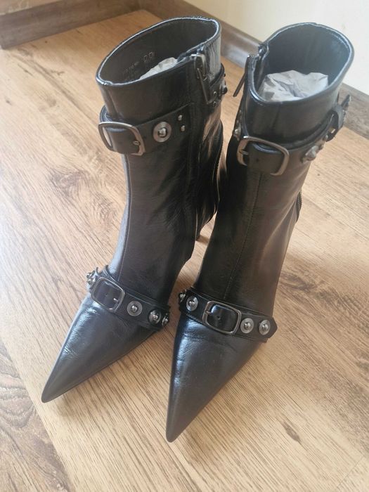 Zara Spain естествена кожа боти 37 + подарък