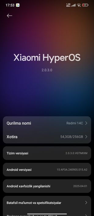 Redmi 14c kafolati bilan