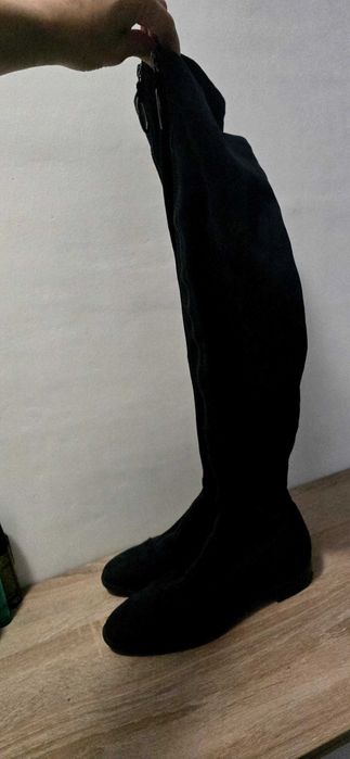 Cizme Zara piele lungi frumoase și comode Zara  36