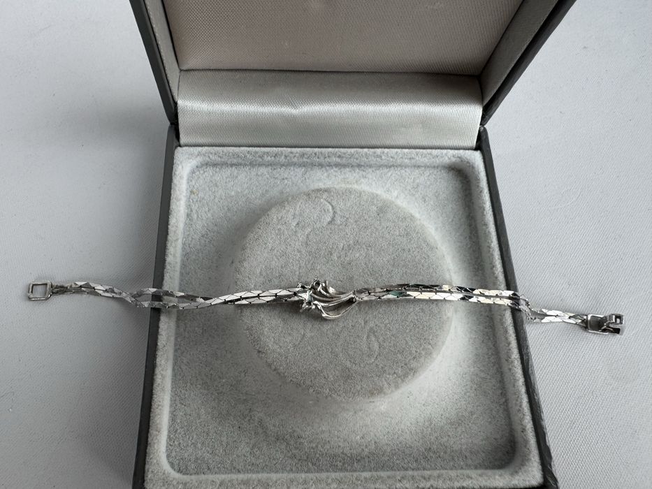 Bratara din argint rodiat, rubin si zirconia