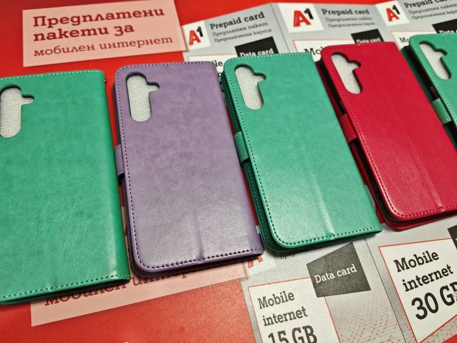Samsung Galaxy A16 луксозни тефтери и гърбове блестящи и едноцветни