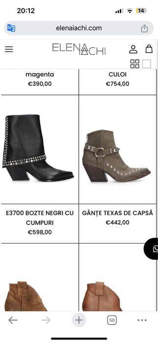 Botine piele Elena Iachi 37 negre