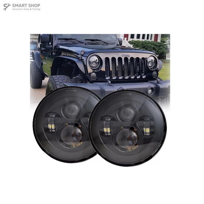 Faruri Full LED CREE Dublu Proiector Jeep Wrangler JK TJ LJ Land ROVER