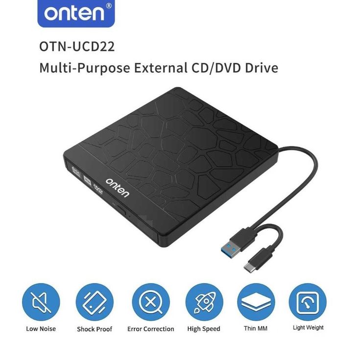 DVD-RW Onten UCD22 External CD/DVD-RW Drive (USB 3.0 / Type-C)