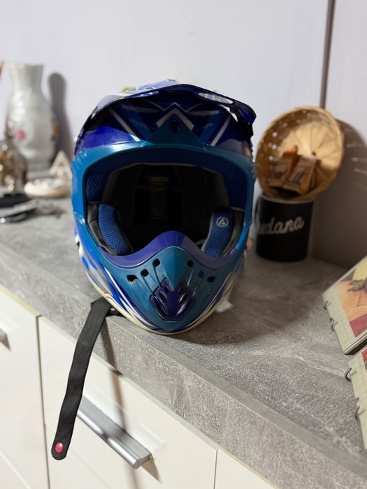 Cască motocross blue