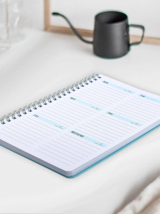Agenda Planificator cu Spirala, pentru Organizare Saptamanala, cu Habit Tracker si To Do List, Albastru, A5