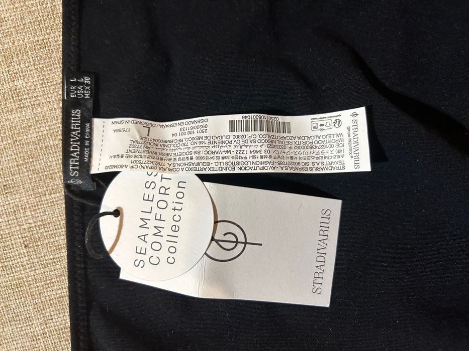 Stradivarius bluza stramta maneci lungi seamless neagra