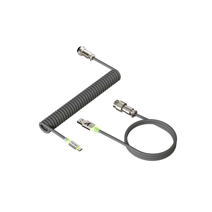 Cablu USB-C coiled aviator Attack Shark C10 8kHz, RGB LED, NOU