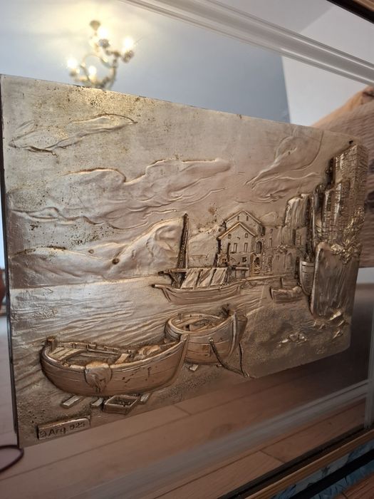 Tablou folie argint bazorelief