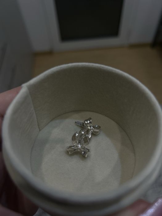 Сребърни обеци панделки