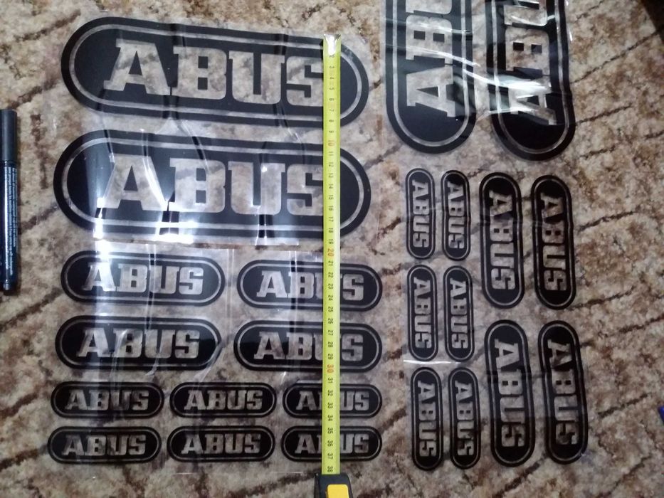 Sticker, decal, ABUS, pentru tuning auto-moto, Black Reflective