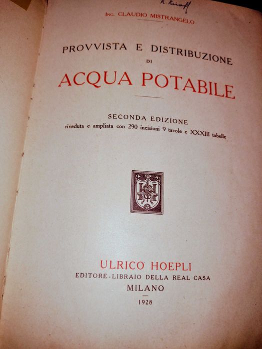 Продавам антикварни книги Frau Sorge, Acqua potabile