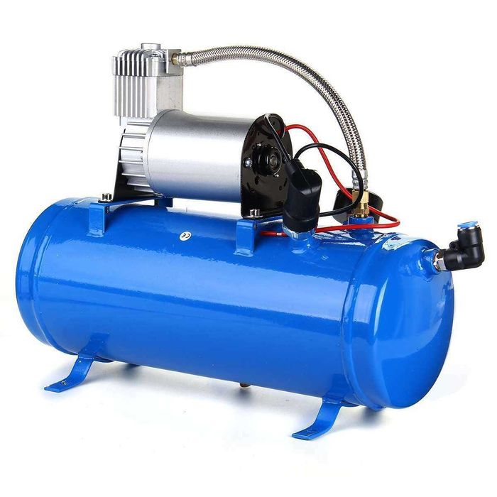 Компресор за въздух 12V, 150psi, 8 бара, 6 л., (за тромби помпене боядисване и др)