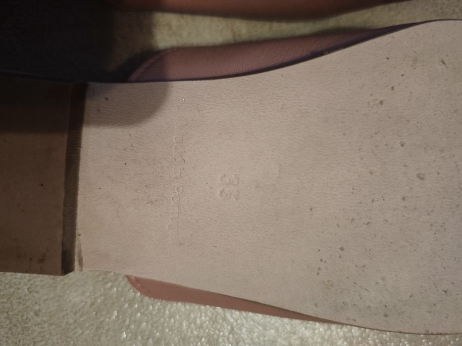 Saboți slapi piele naturala roz prăfuit HM Premium edition