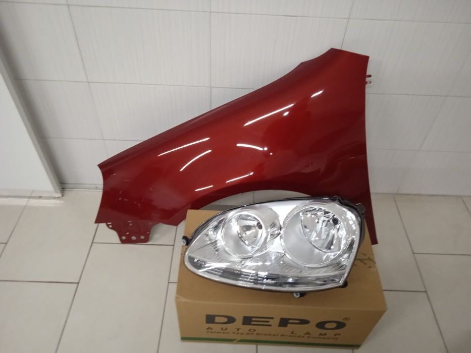 Pachet Aripa + Far Stanga VW Golf 5 V 2004-2008 LA3W Rosu