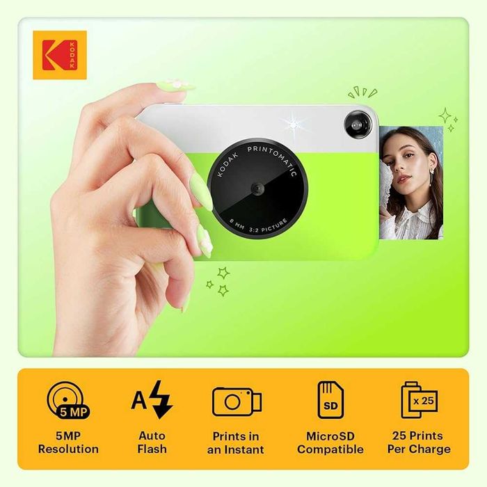 Camera Foto Instant Kodak Printomatic, verde,sigilat