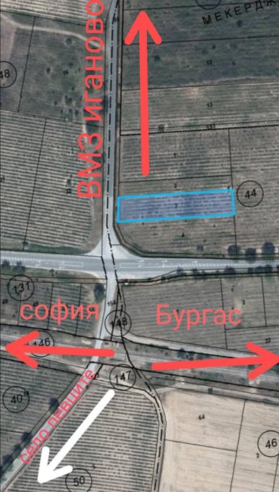 Продавам парцел статут земеделска земя 2 дек на  подбалканския път при разклона за село Иганово и село Певците отбивката за ВМЗ 
нива 1 дек и