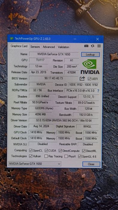 Geforce GTX 1650 GDDR6