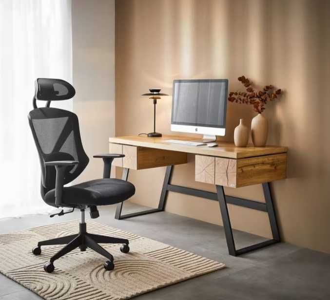 Birou, 150/60/76 cm, metal, material pe bază de lemn