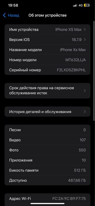 Айфон Хс Мах 512/100%