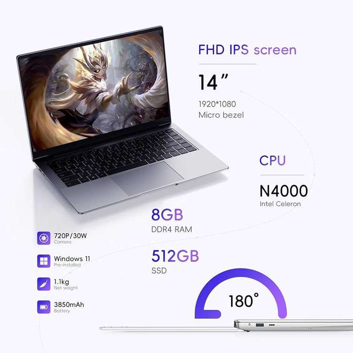 Ультрабук JETRIX 8Gb Озу / 512 GB SSD