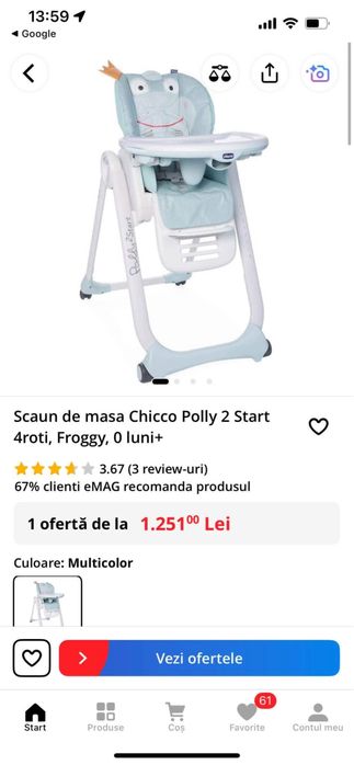 Scaun diversificare Chicco