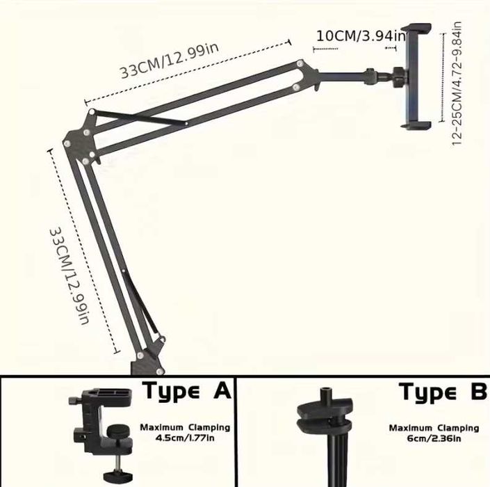 Suport de tabletă de fier cu braț lung rotativ 360 profesionala