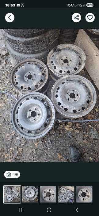 Vand 4 jante R 15 vw polo nu au defecte pret 250 lei toate