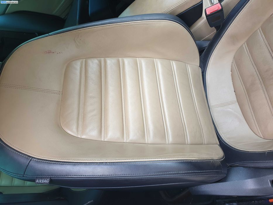Interior Piele Crem cu Negru cu Incalzire Scaune Fata Stanga Dreapta Bancheta Sezut cu Spatar Volkswagen CC 2012 - 2017 [K7686]
