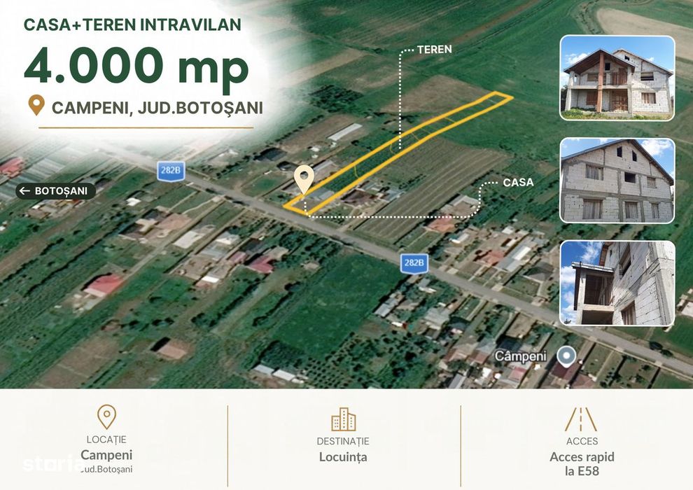 Casa + Teren intravilan | CAMPENI, JUD.BOTOSANI
