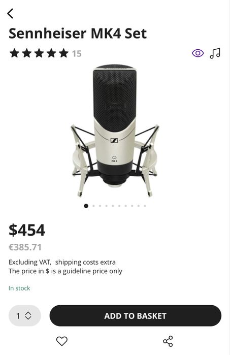 Студийный микрофон SENNHEISER MK4 (Звучит 1в1 как Neumann TLM 103)