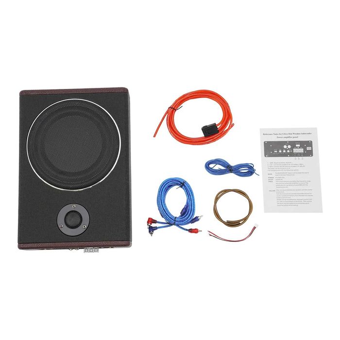 Автомобилен ултратънък активен субуфер с 8-инчов високоговорител